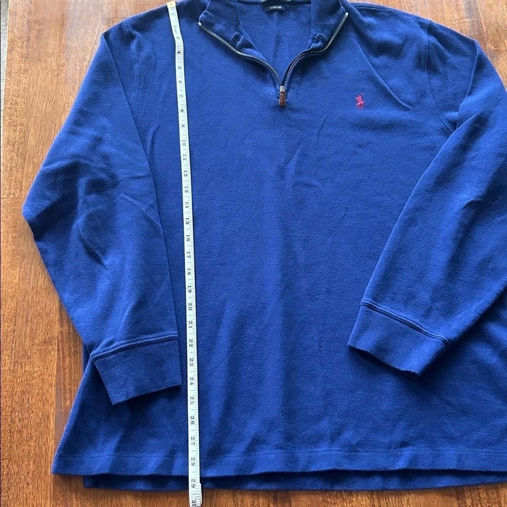 Polo Ralph  Lauren men’s blue preppy half zip XL 100% cotton, long sleeve shirt‍